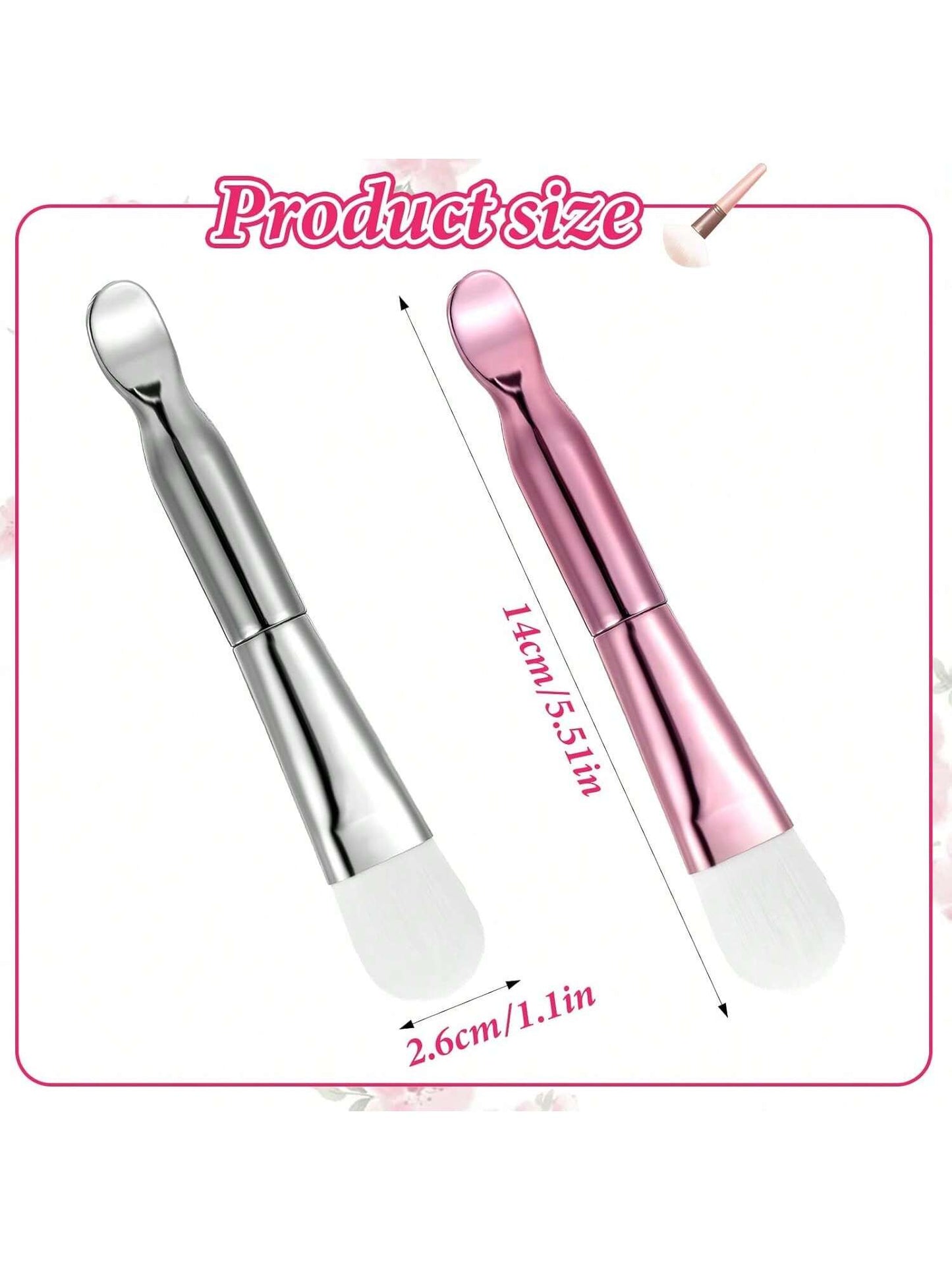 2Pcs Silicone Face – soft silicone brushes for masksHygienic silicone applicators for clay, cream, gel masksReusable silicone mask brush set for skincareEvenly apply face mask with silicone applicator brushCompact silicone spatula brush for mask application