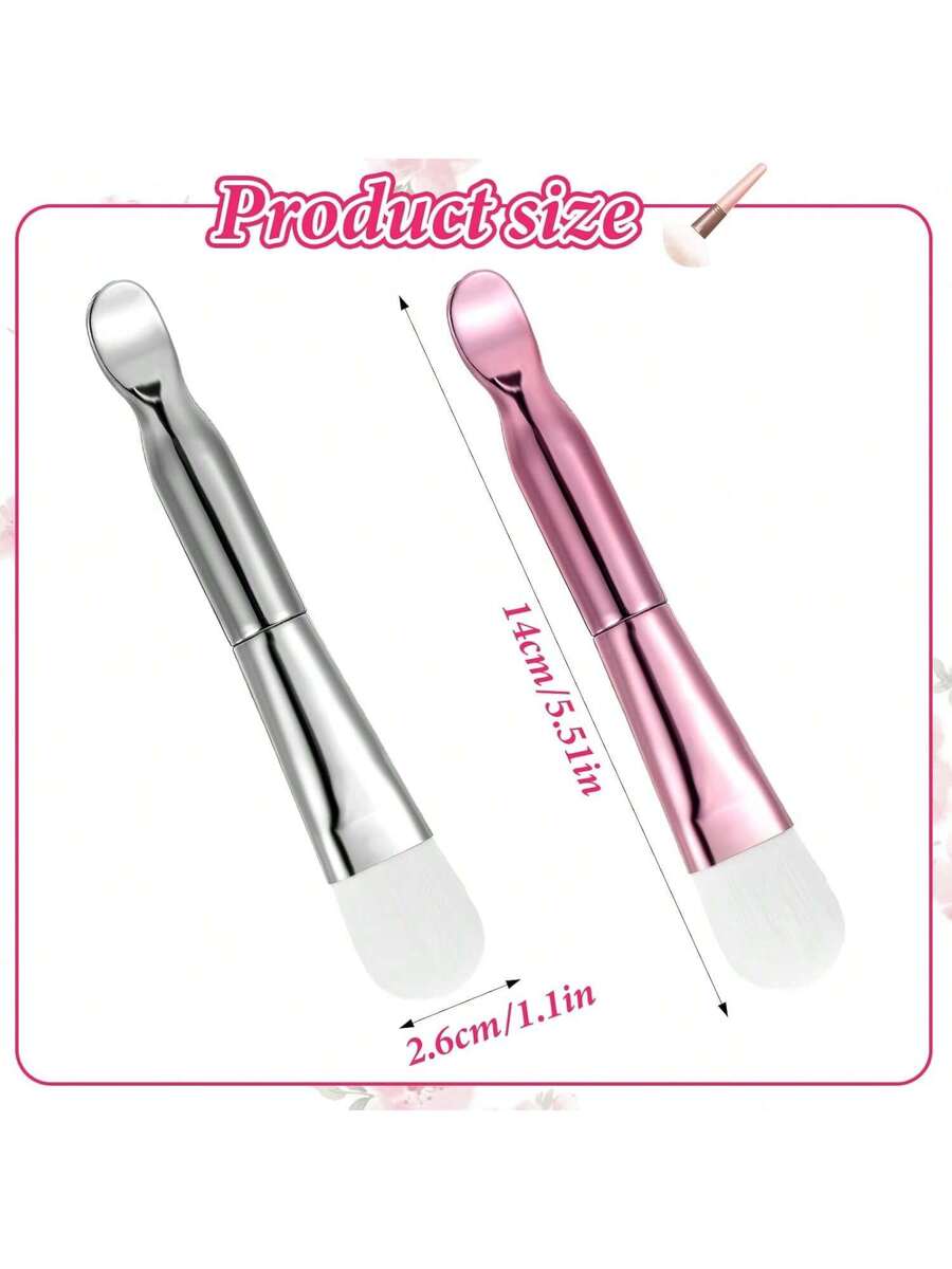 2Pcs Silicone Face – soft silicone brushes for masksHygienic silicone applicators for clay, cream, gel masksReusable silicone mask brush set for skincareEvenly apply face mask with silicone applicator brushCompact silicone spatula brush for mask application