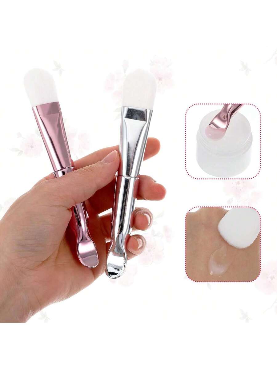 2Pcs Silicone Face– soft silicone brushes for masksHygienic silicone applicators for clay, cream, gel masksReusable silicone mask brush set for skincareEvenly apply face mask with silicone applicator brushCompact silicone spatula brush for mask application