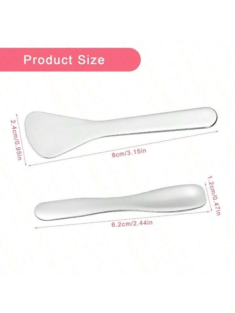 metal skincare spatula set– 2 stainless steel scoops for skincareHygienic stainless-steel skincare spatulas for creamsLuxury metal applicator spatulas for masks and balmsCompact travel-ready metal spatulas for skincareReusable stainless-steel skincare spatula set