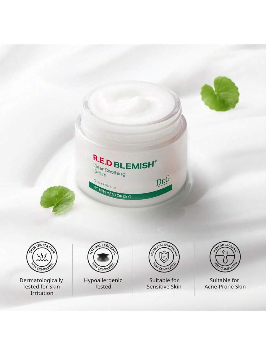Dr.G Red Blemish Clear Soothing Cica Cream – 70ml, Korean Moisturizer - HaisonSkin