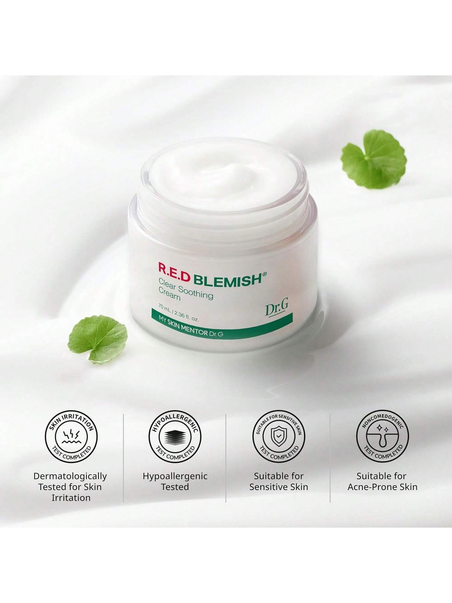 Dr.G Red Blemish Clear Soothing Cica Cream – 70ml, Korean Moisturizer - HaisonSkin