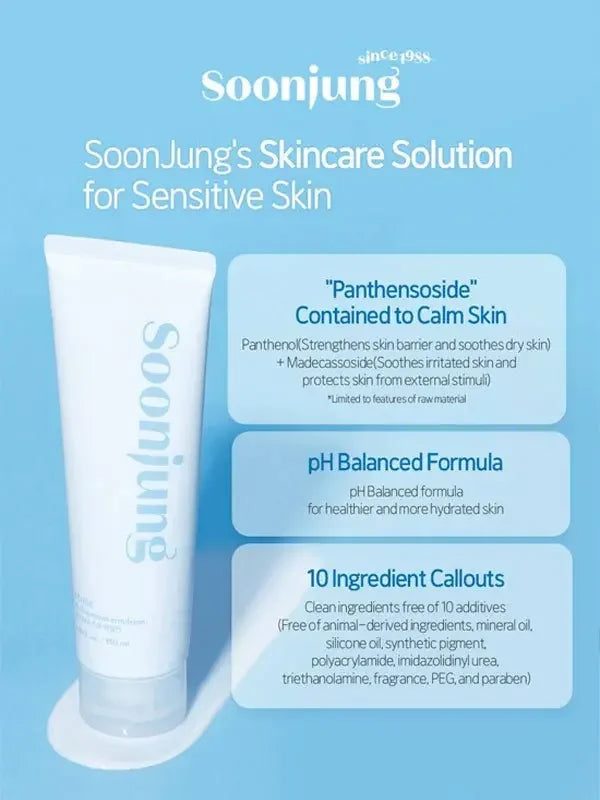 Korean moisturizer for sensitive skint Emulsion 130ml Korean moisturizerLightweight emulsion for sensitive skin hydrationEtude House SoonJung skincare with panthenol and madecassosideNon-greasy emulsion moisturizer for delicate s