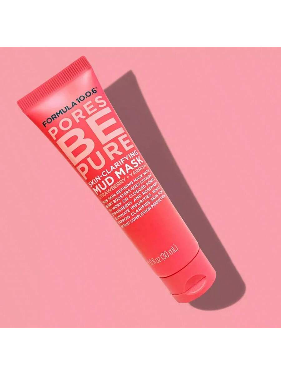 clarifying mud mask for pore refinement – Strawberry Yarrow 1 ozSilky velvet mud mask with strawberry enzymes & yarrow extractCompact clarifying face mask for glowing, smooth skinCooling mud mask for oily and congested skinTravel-friendly pore-refining mud mask