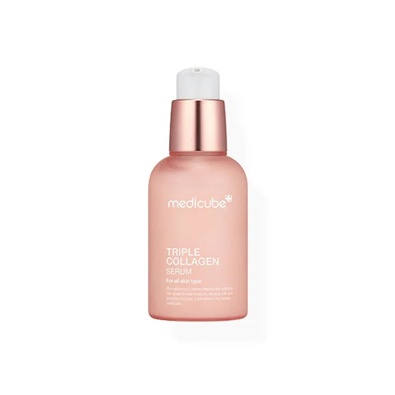 triple collagen anti-aging serum bottleFirming collagen serum for anti-aging skincareKorean collagen serum with peptides and hydrationWrinkle-reducing serum with triple collagen complexMedicube anti-aging serum for youthful glowing skin