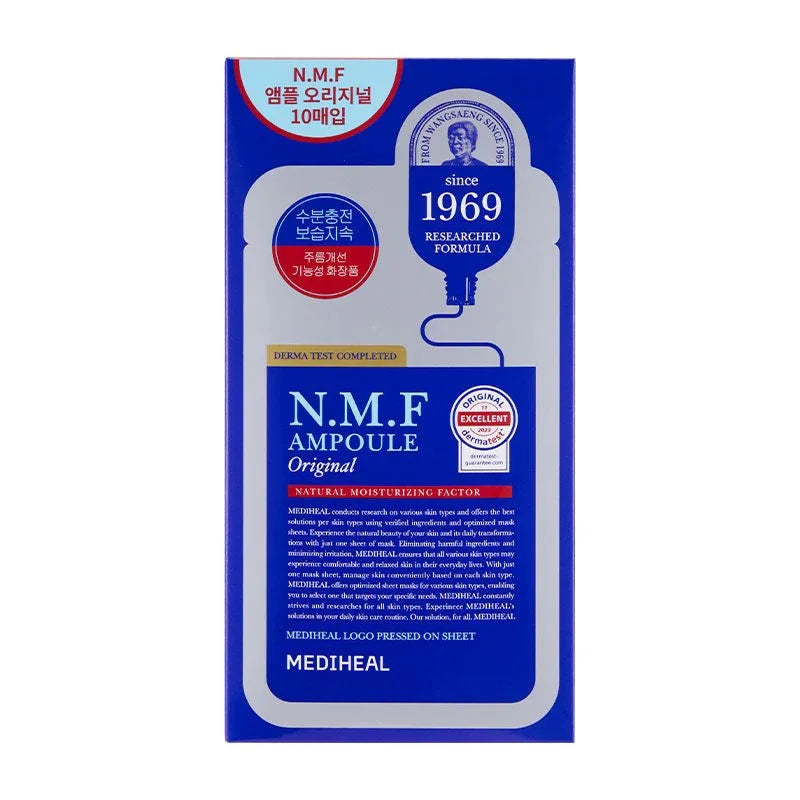 Mediheal NMF hydrating sheet mask sheet maskK-beauty sheet mask with Natural Moisturizing Factor essenceHydrating ampoule mask for dewy plump skinSilky sheet mask that smooths fine lines and refreshes skinMoisture surge mask for radiant and balanced complexion