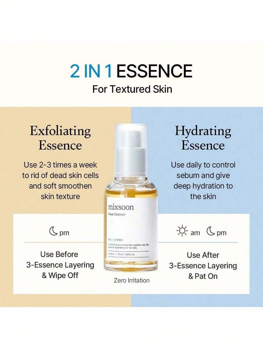 fermented bean enzyme essence– fermented bean exfoliating essenceGentle glow essence with pomegranate enzyme and soy fermentHydrating bean essence for smooth, radiant skinSensitive skin-friendly exfoliating essenceClean fermented essence for bright, even complexion
