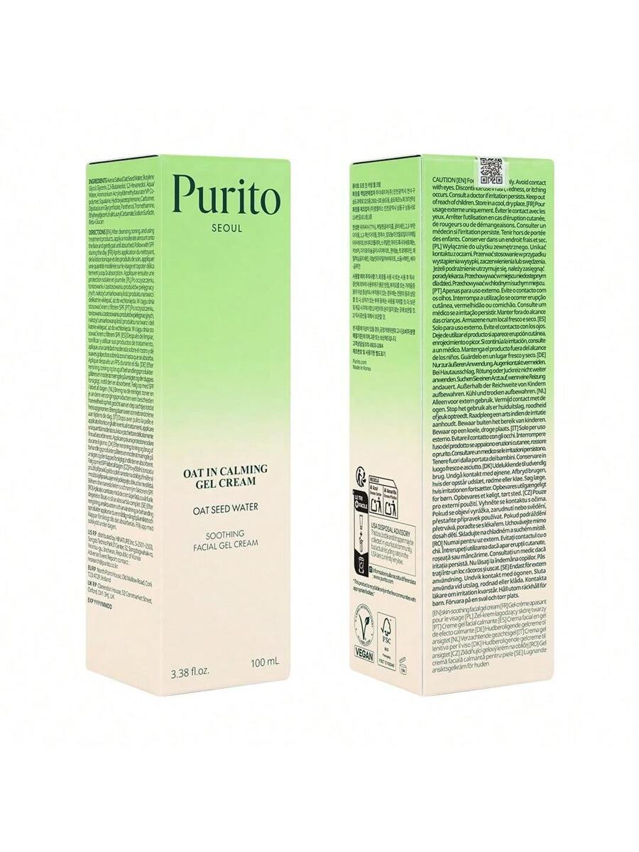 Purito Oat In Calming Gel Cream 100 ml – soothing oat gel cream
77% oat seed water moisturizer for sensitive skin
Lightweight oat hydration gel cream
Soothing cream with squalane and panthenol
Calming moisturizer for reactive and combo skin