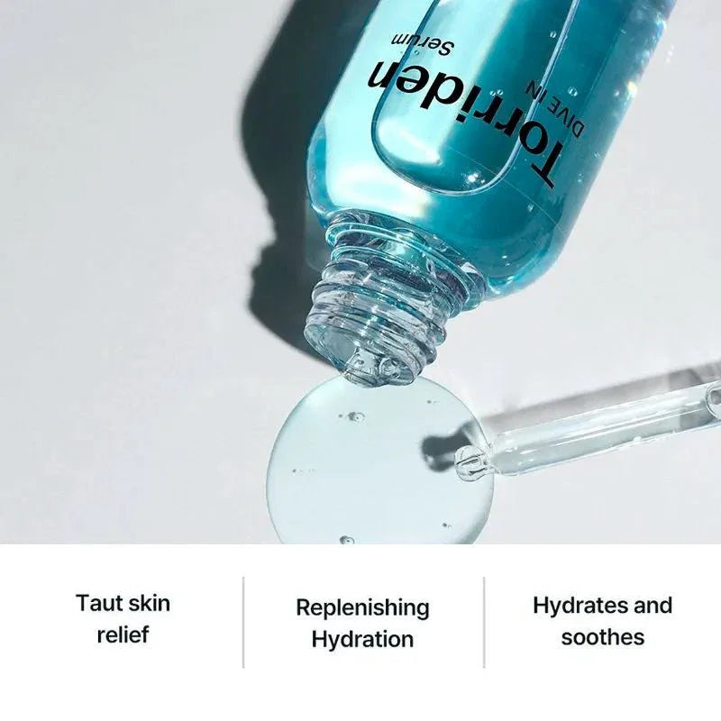 Torriden Dive-In Hyaluronic Acid Serum 50ml bottle
Fragrance-free hyaluronic acid serum for deep hydration
Low molecular weight HA serum for plump dewy skin
Hydrating Korean serum with panthenol and botanicals
Torriden Dive-In serum for sensitive skin hydration