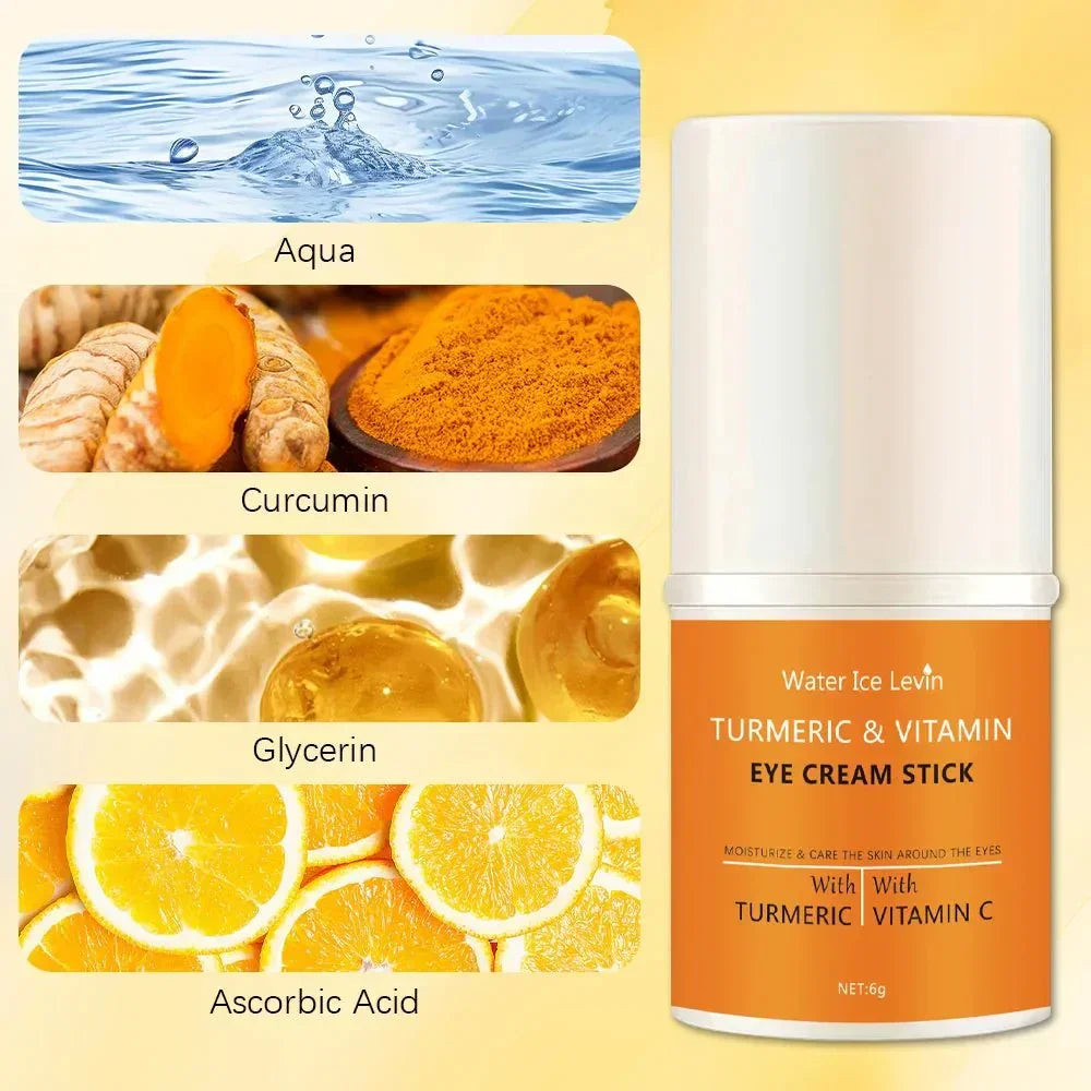 Turmeric Vitamin C Eye Cream Stick for bright eyes
Cooling eye cream stick for dark circles and puffiness
Brightening under-eye stick with turmeric and vitamin C
Portable anti-aging eye cream stick
Hydrating turmeric vitamin C eye treatment balm