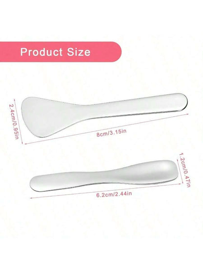 metal skincare spatula set– 2 stainless steel scoops for skincareHygienic stainless-steel skincare spatulas for creamsLuxury metal applicator spatulas for masks and balmsCompact travel-ready metal spatulas for skincareReusable stainless-steel skincare spatula set