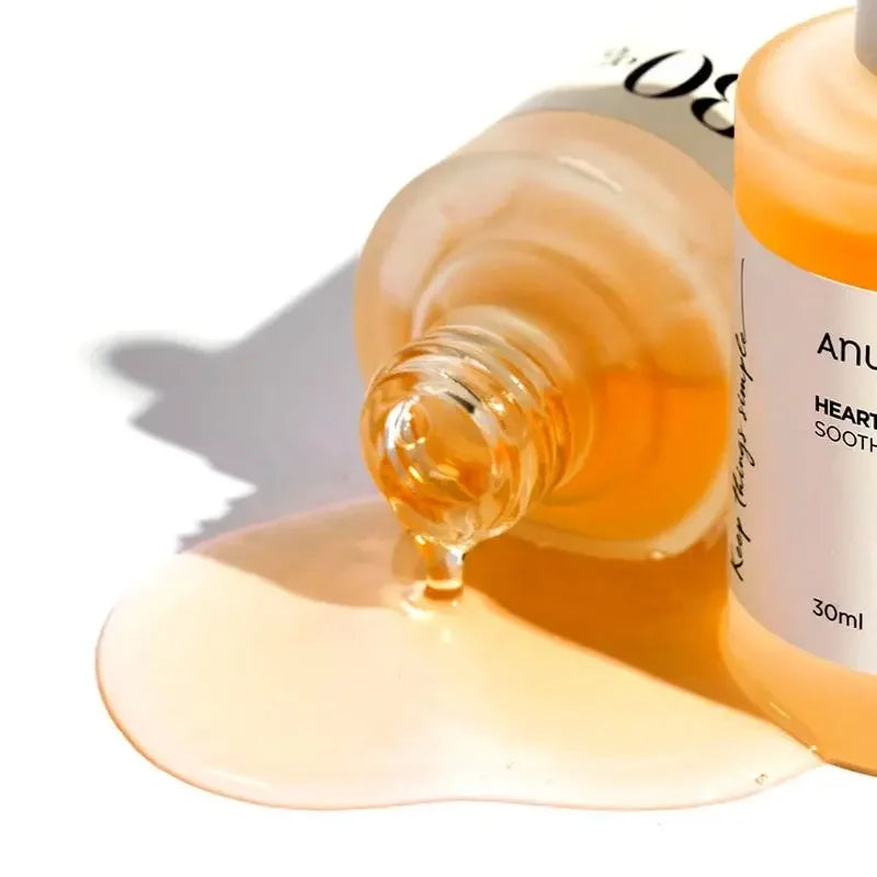 Korean soothing serum for acne-prone skin soothing serum for sensitive skinKorean skincare ampoule with Heartleaf extract for acne-prone skinAnua Heartleaf ampoule lightweight hydrating calming serumBest Korean ampoule for redness and irritation reliefAnua 80% Heartleaf serum barrier strengthening skincare