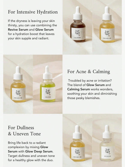 Beauty of Joseon Glow Serum 30 ml – propolis niacinamide serum

Brightening honey-tone serum with propolis & BHA

Hydrating glow serum for acne-prone, sensitive skin

Glass-skin serum with niacinamide and mild exfoliant

Calming, radiant serum with natural propolis extract