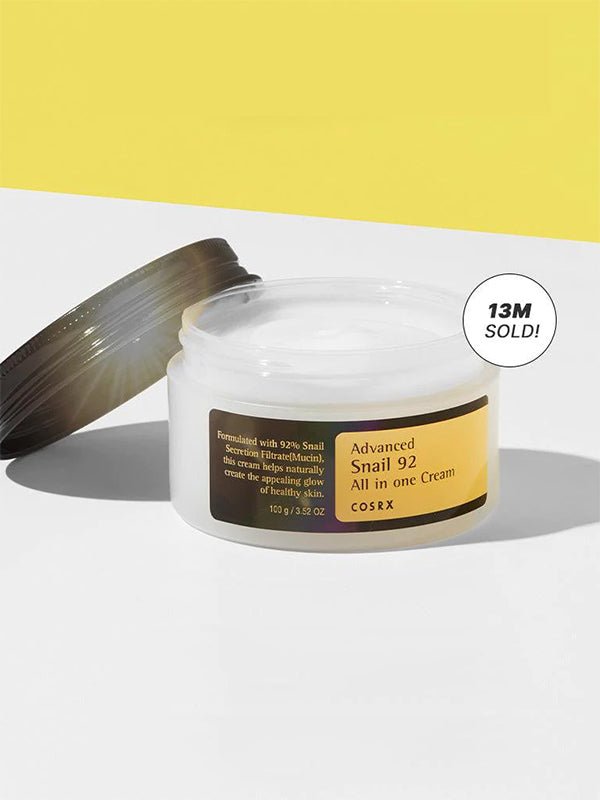 COSRX Advanced Snail 92 All In One Cream – Hydrating & Repairing Gel Moisturizer (100g) - HaisonSkin