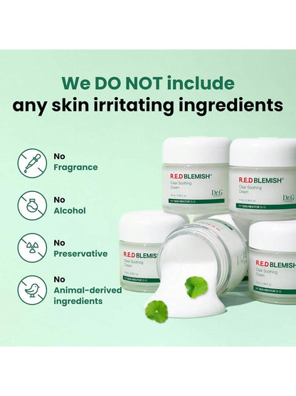 Dr.G Red Blemish Clear Soothing Cica Cream – 70ml, Korean Moisturizer - HaisonSkin