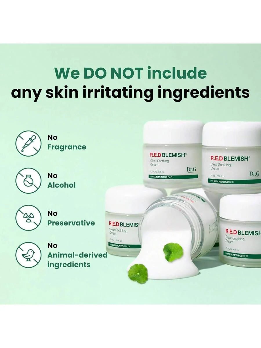 Dr.G Red Blemish Clear Soothing Cica Cream – 70ml, Korean Moisturizer - HaisonSkin