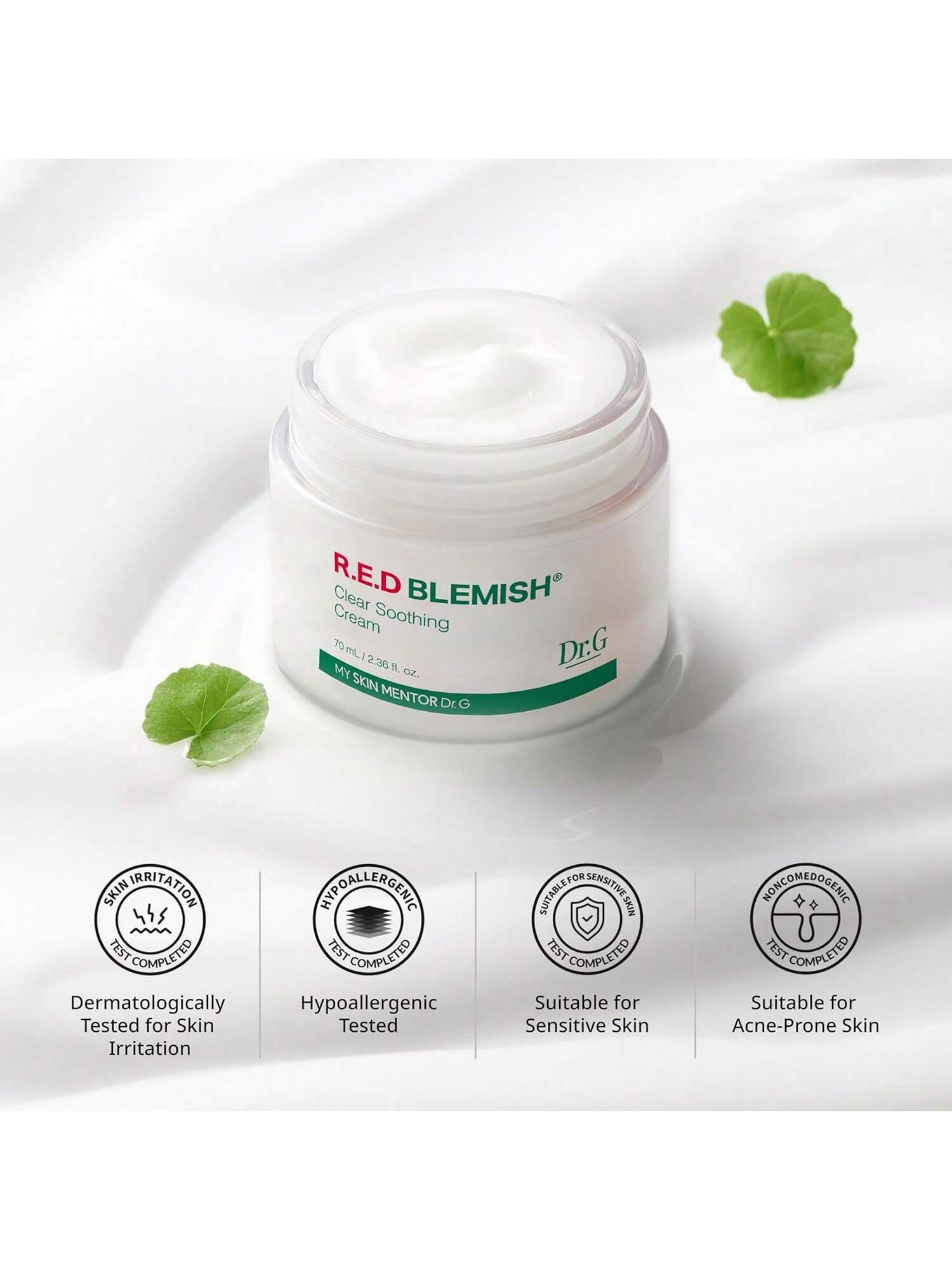 Dr.G Red Blemish Clear Soothing Cica Cream – 70ml, Korean Moisturizer - HaisonSkin