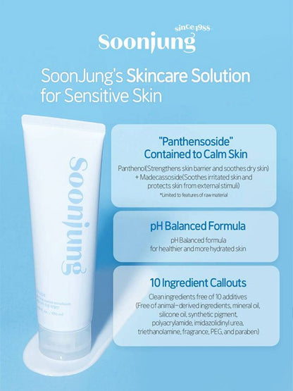Etude House SoonJung 10 Free Moist Emulsion 130ml Korean moisturizer

Lightweight emulsion for sensitive skin hydration

Etude House SoonJung skincare with panthenol and madecassoside

Non-greasy emulsion moisturizer for delicate s