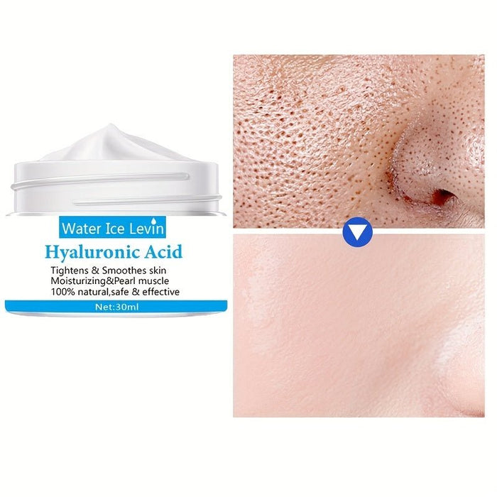 Hyaluronic Acid Cream jar with silky texture

Deep hydration cream with hyaluronic acid

Moisturizer for dry and sensitive skin hydration

Plumping face cream for fine lines and dewy glow

Daily hyaluronic acid moisturizer for radiant skin