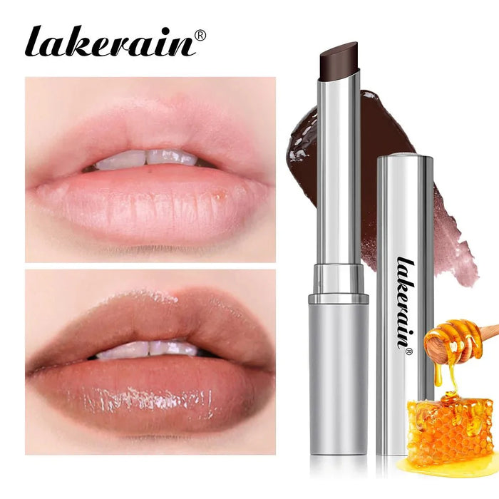Sheer black honey tinted lip balm in sleek tube

Radiant silken lip balm with warm honey tint

Moisturizing black honey balm gliding on lips

Universal honey-tint balm for natural lip glow

Soft, glossy balm infused with honey and oils