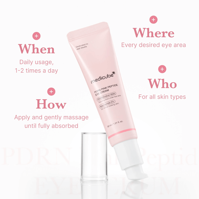 medicube PDRN Eye Peptide Serum 30ml – salmon DNA eye treatmentBrightening peptide and retinol eye serum for fine linesDepuffing PDRN eye serum for dark circlesLightweight gel eye cream with salmon DNA PDRNFirming peptide eye serum under eye glow