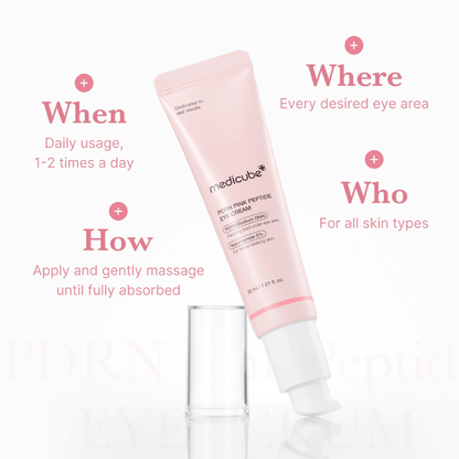 medicube PDRN Eye Peptide Serum 30ml – salmon DNA eye treatmentBrightening peptide and retinol eye serum for fine linesDepuffing PDRN eye serum for dark circlesLightweight gel eye cream with salmon DNA PDRNFirming peptide eye serum under eye glow