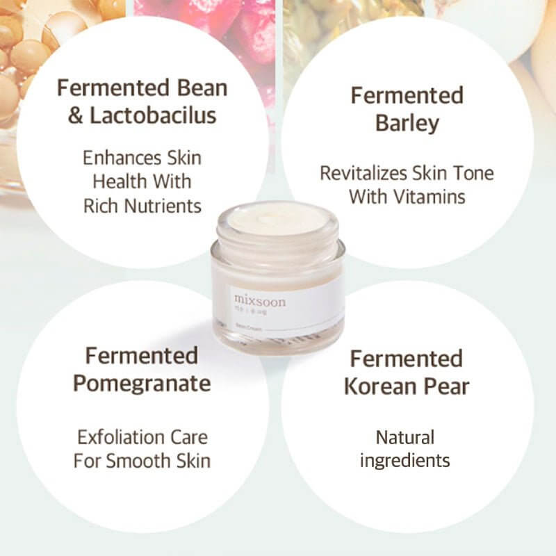 K-beauty fermented bean cream with fermented ingredients for enhanced skin health and revitalized tone