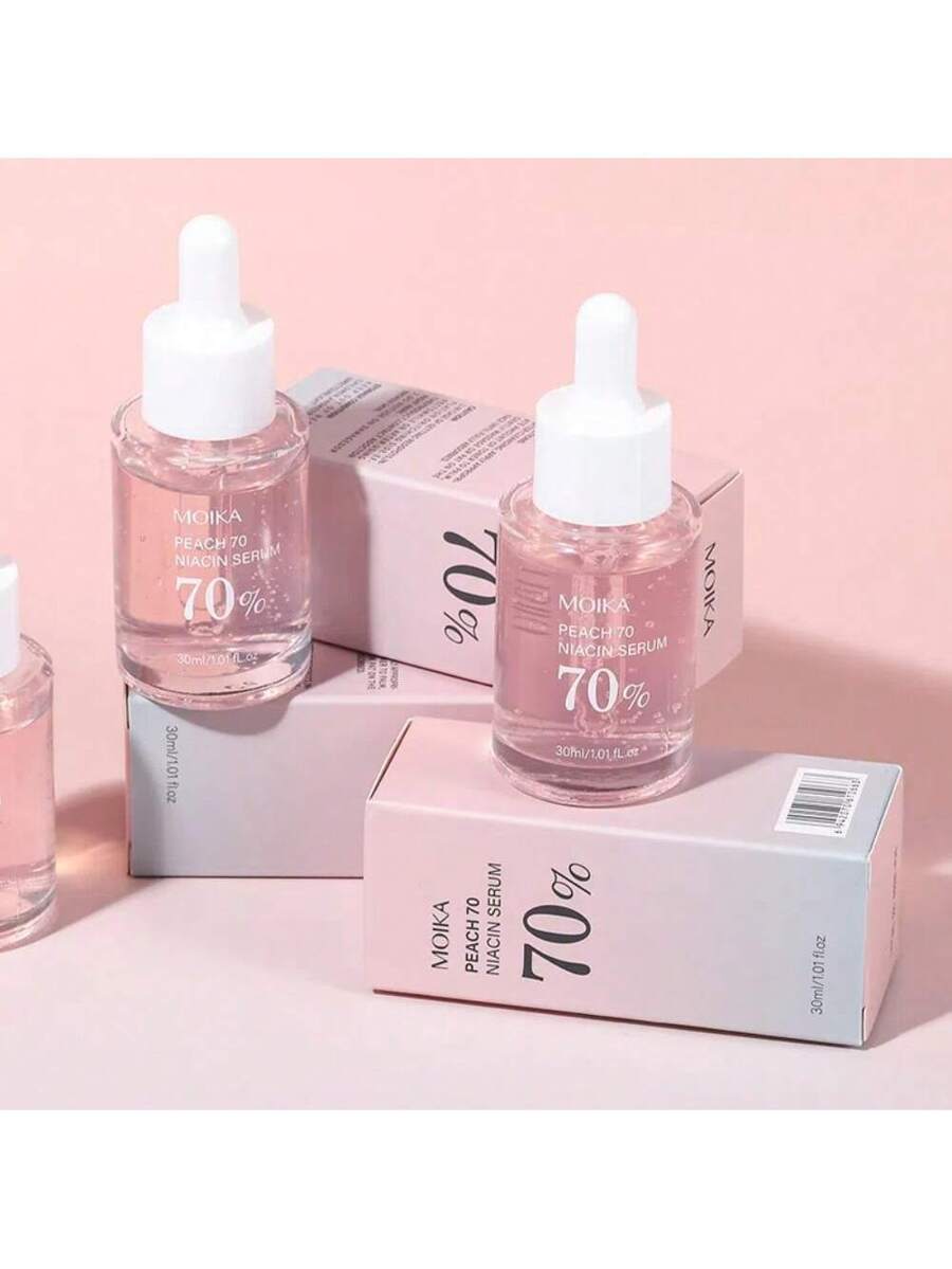 Peach 70 Niacinamide Serum 30 ml – hydrating niacinamide and peach extract

Glass-skin serum with peach extract & triple hyaluronic acid

Brightening peach niacinamide serum for radiant skin

Lightweight hydration serum with natural pink tint

Upcycled peach extract serum for bright, smooth complexion