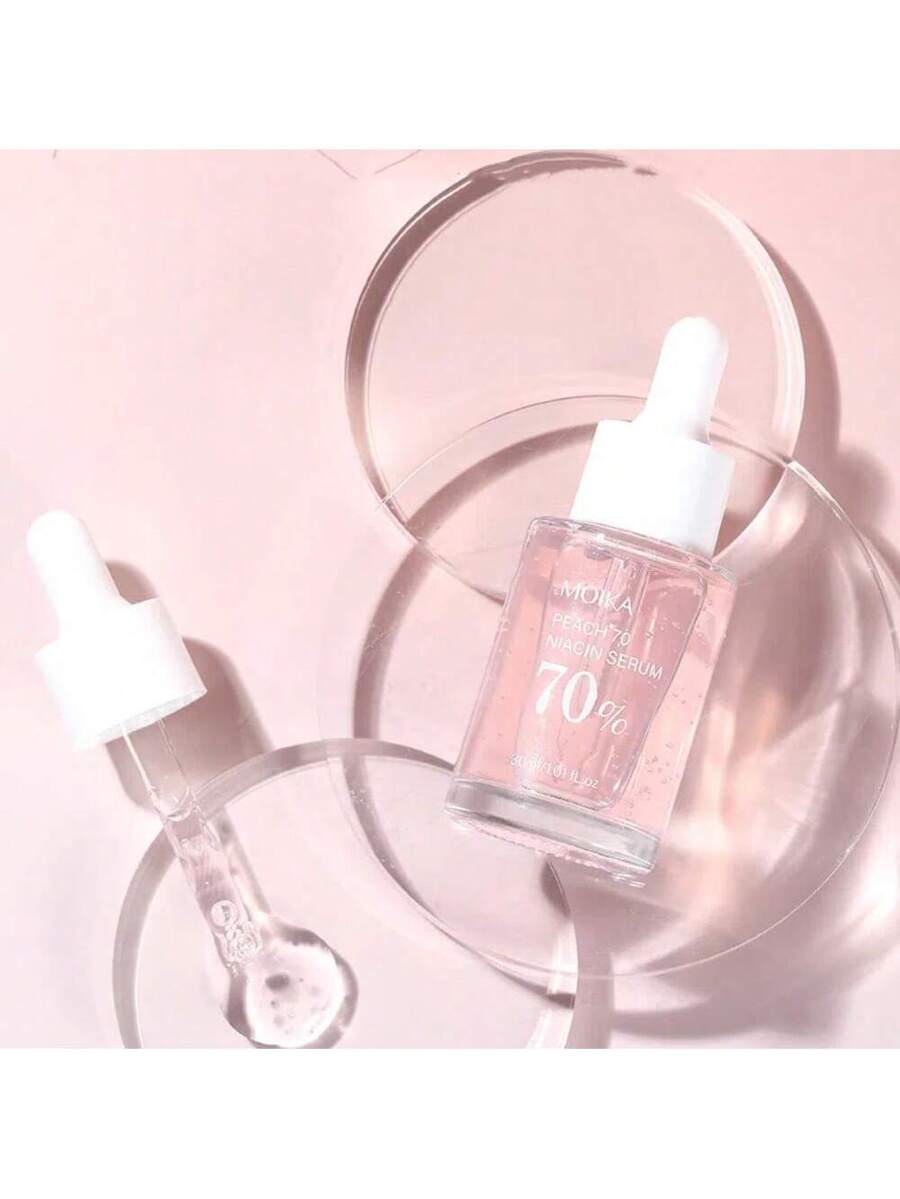 Peach 70 Niacinamide Serum 30 ml – hydrating niacinamide and peach extract

Glass-skin serum with peach extract & triple hyaluronic acid

Brightening peach niacinamide serum for radiant skin

Lightweight hydration serum with natural pink tint

Upcycled peach extract serum for bright, smooth complexion