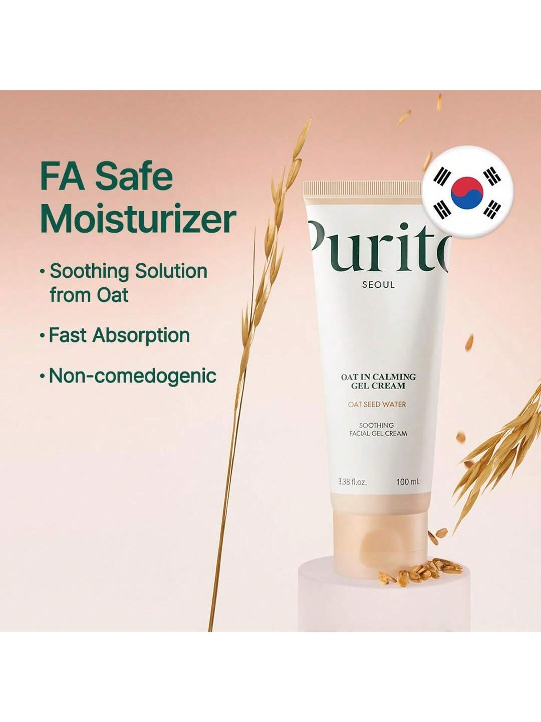 Purito Oat In Calming Gel Cream 100 ml – soothing oat gel cream

77% oat seed water moisturizer for sensitive skin

Lightweight oat hydration gel cream

Soothing cream with squalane and panthenol

Calming moisturizer for reactive and combo skin
