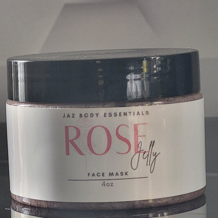 Rose Jelly Face Mask 4oz jar with pink gel texture

Hydrating rose jelly mask for glowing skin

Soothing face mask with rose extract

Cooling jelly mask for hydration and redness relief

Botanical rose face mask for calm radiant skin