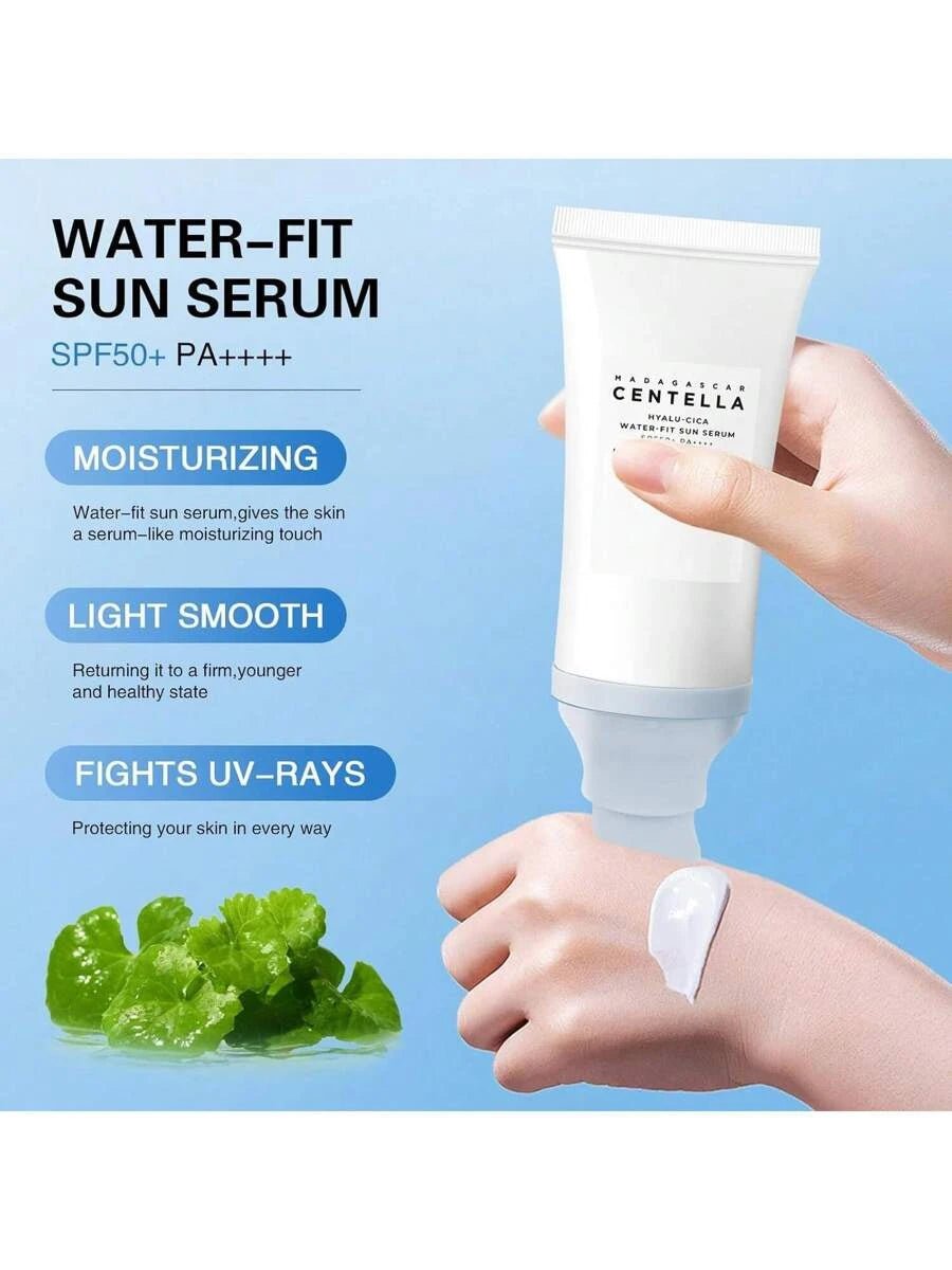 “SPF 50 serum,” “lightweight sunscreen,” “dewy UV protection”