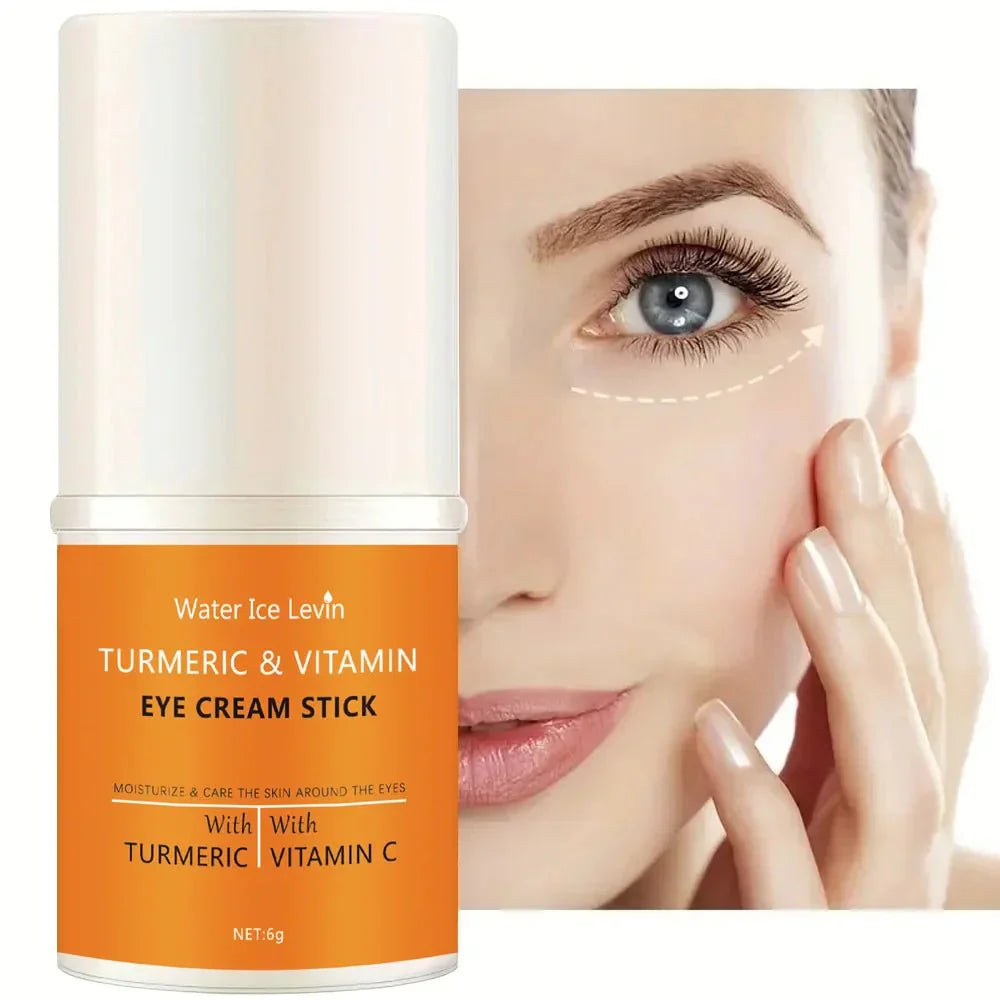 Turmeric Vitamin C Eye Cream Stick for bright eyes

Cooling eye cream stick for dark circles and puffiness

Brightening under-eye stick with turmeric and vitamin C

Portable anti-aging eye cream stick

Hydrating turmeric vitamin C eye treatment balm