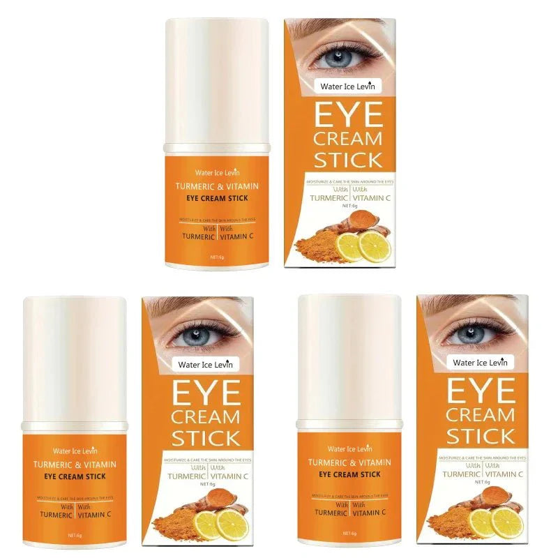 Turmeric Vitamin C Eye Cream Stick for bright eyes

Cooling eye cream stick for dark circles and puffiness

Brightening under-eye stick with turmeric and vitamin C

Portable anti-aging eye cream stick

Hydrating turmeric vitamin C eye treatment balm